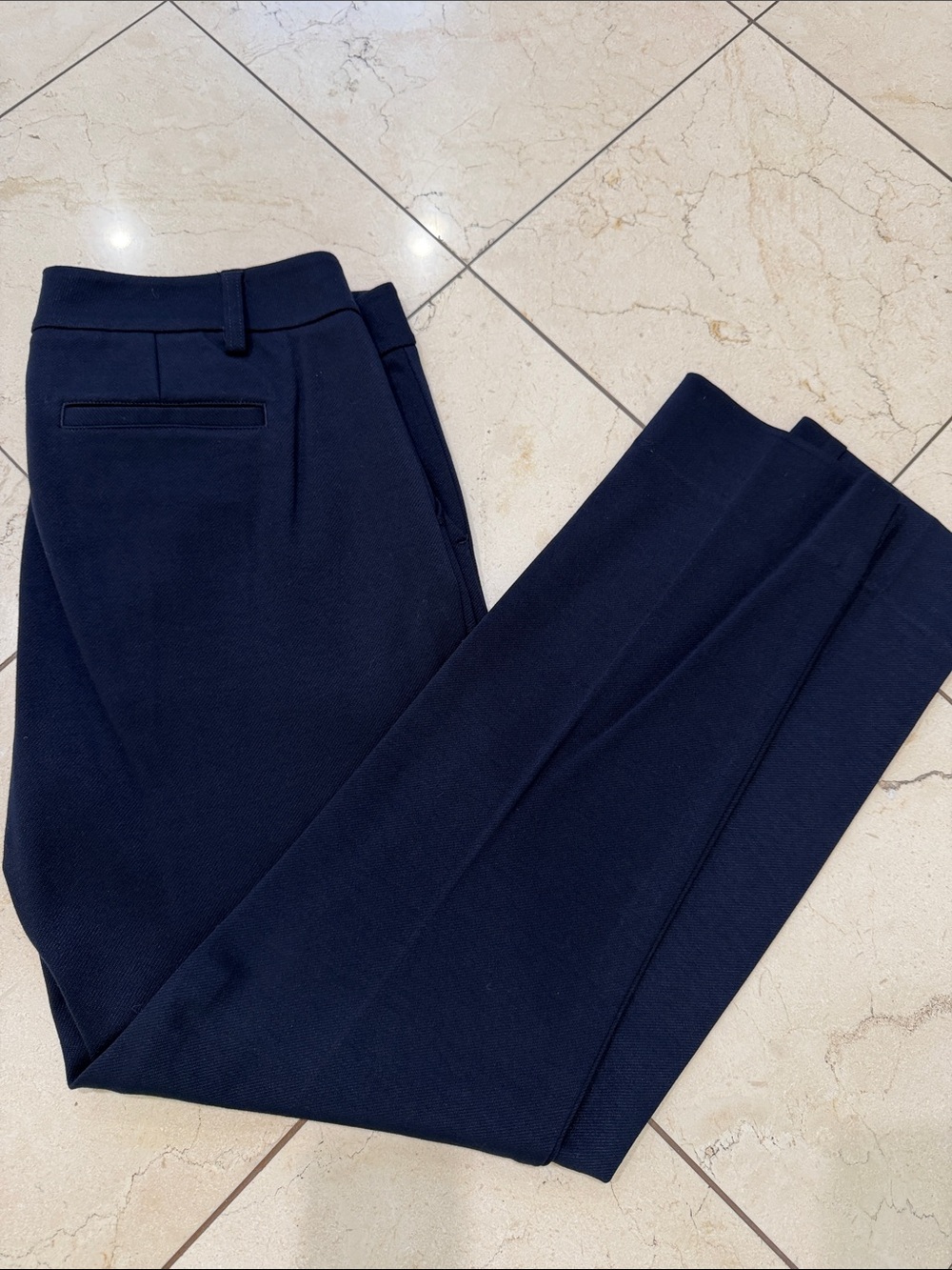 CAbi Navy Tailored Cropped Pants